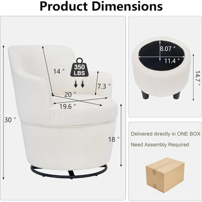 360° Swivel Accent Chairs with Ottoman