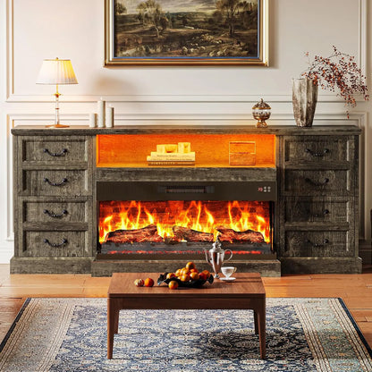 Fireplace TV Stand ,for 75 Inch TV