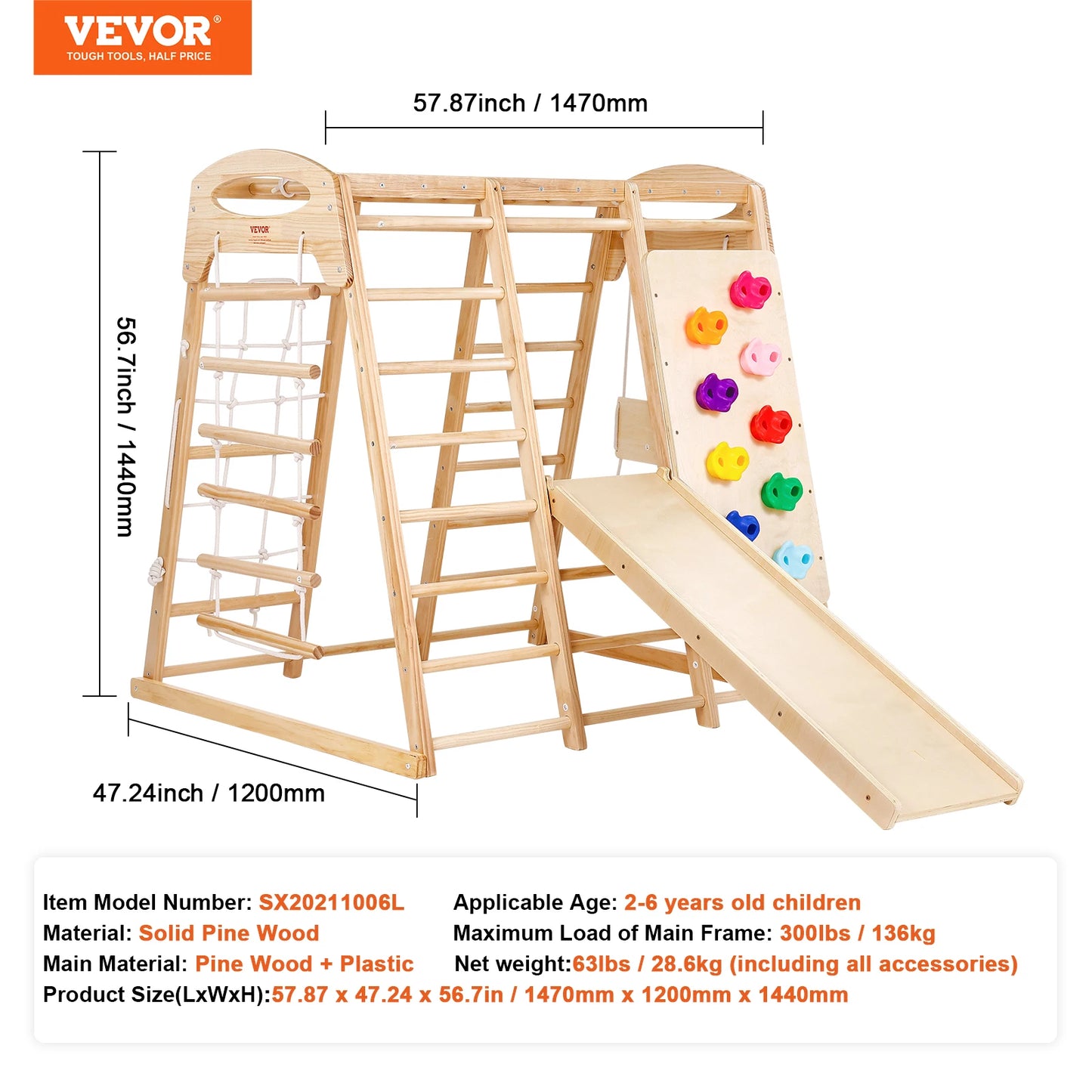 Indoor Jungle Gym 7-in-1
