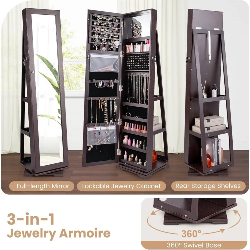 360° Rotating Jewelry Armoire