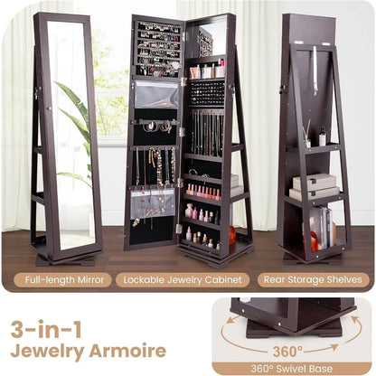 360° Rotating Jewelry Armoire