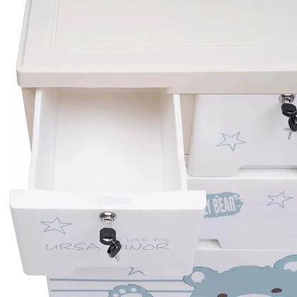 6 Drawers Tall Rolling Dresser