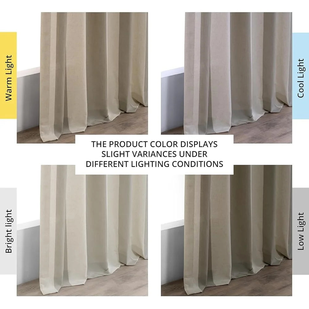 Linen Blend Light Filtering Curtain Panel