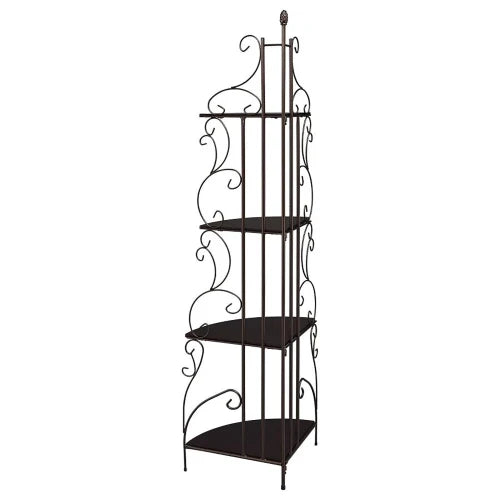 classical style 4-shelf Corner Bookcase
