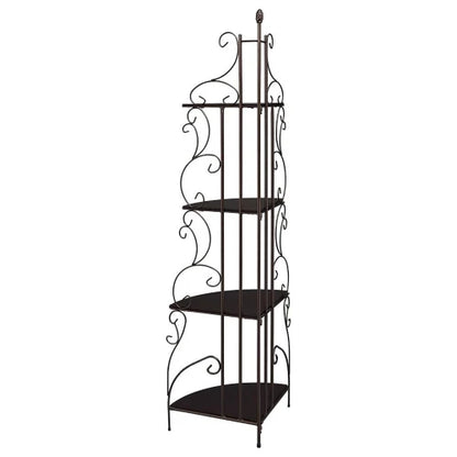 classical style 4-shelf Corner Bookcase