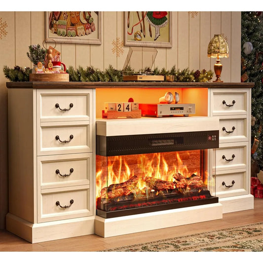 Fireplace TV Stand ,for 75 Inch TV