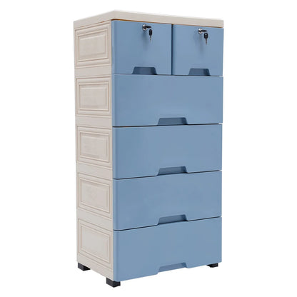 Multi-Drawer Plastic Dresser with Wheels
