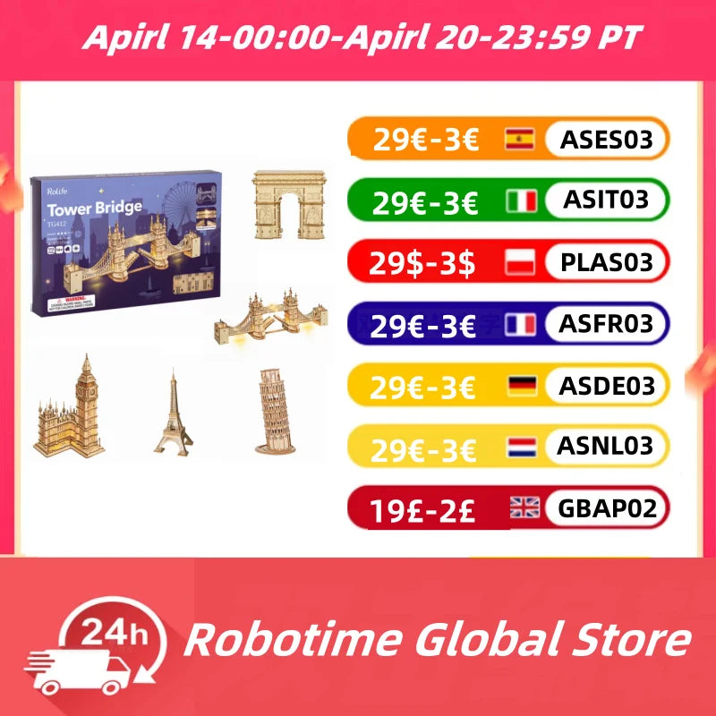 Wooden Puzzle 3D Tower Bridge or Big Ben