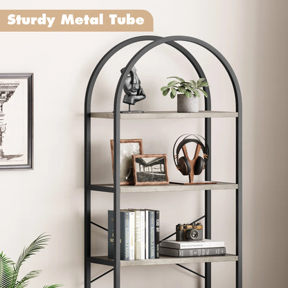 5 Tier Bookcase Arched Display Rack