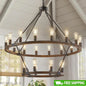Farmhouse Wagon Wheel Chandelier