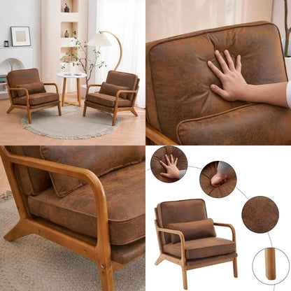 "Pair of Mid-Century Modern Microfiber Chairs