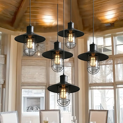 1 PC vintage metal glass chandelier