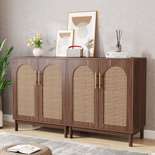 Tribesigns Set of 2 Rattan Sideboard Buffet