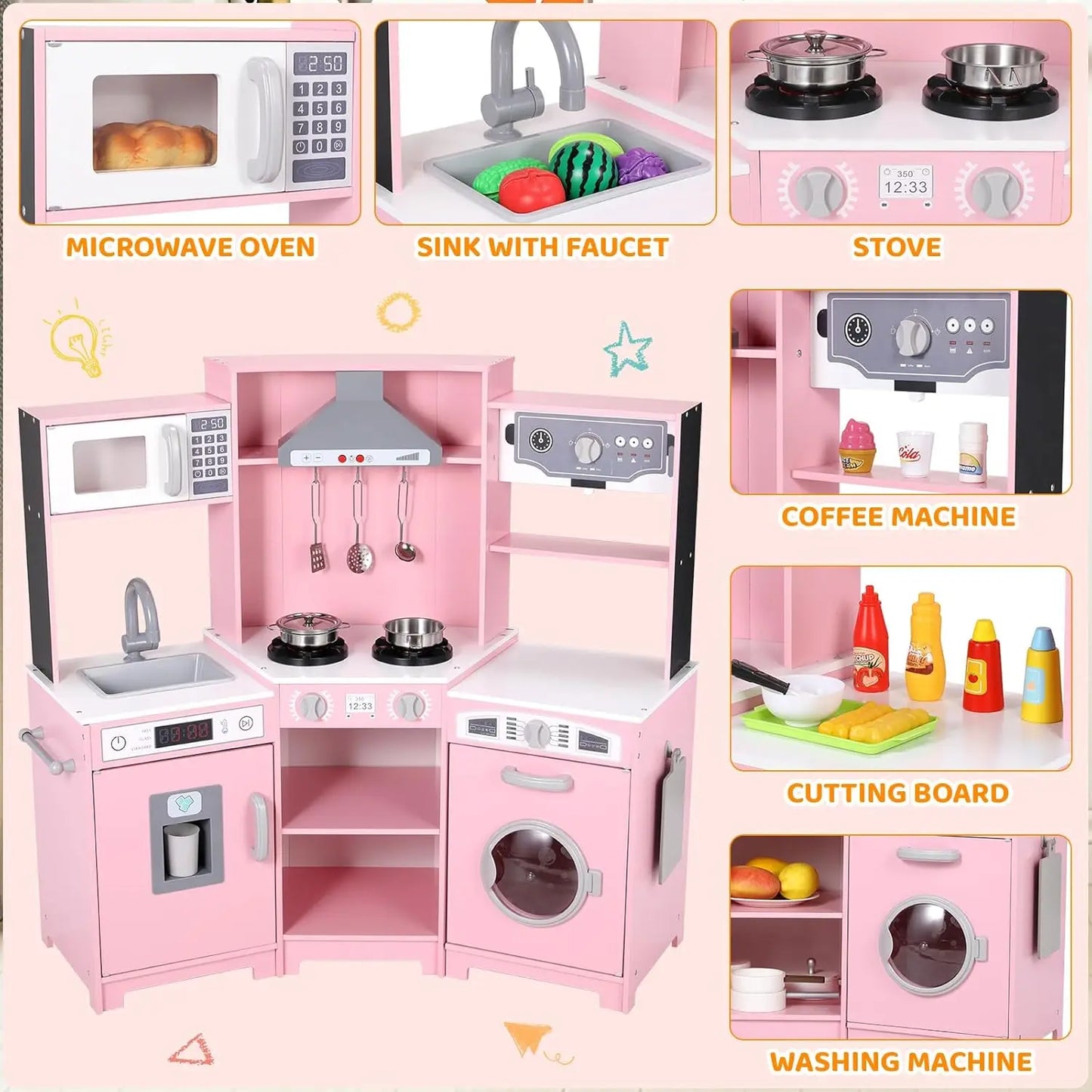 Corner Play Kitchen for Kids