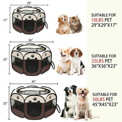 Foldable Pet Playpen for Dogs & Cats