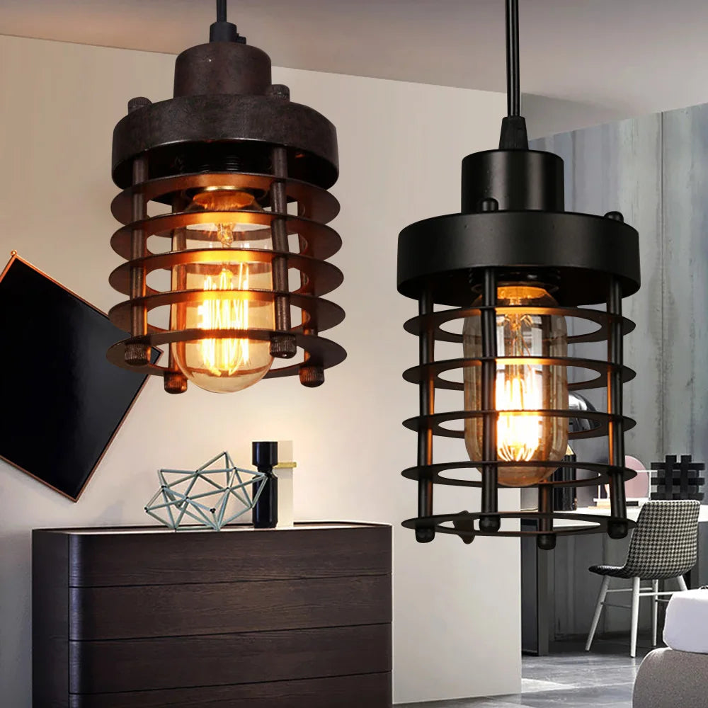 Rustic Vintage Industrial Iron Pendant Light