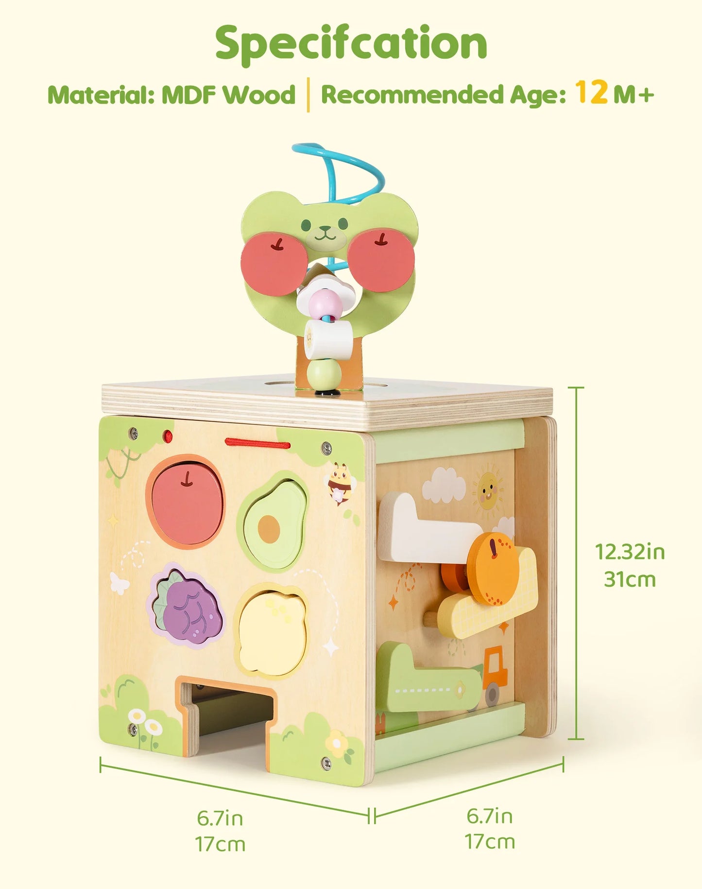 Wooden Montessori Activity Cube