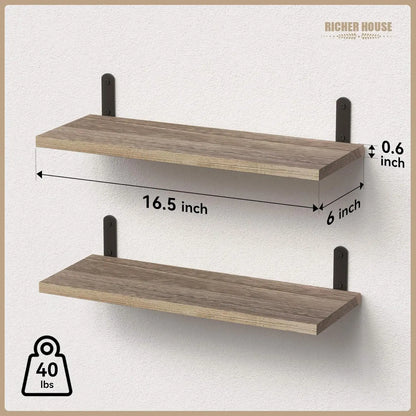 Rustic Wood Shelves Set of 2