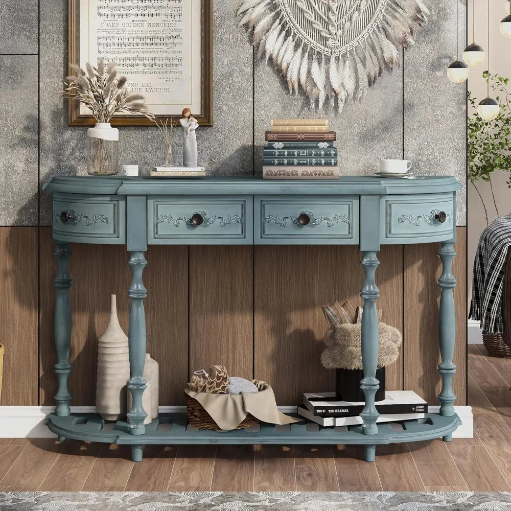 Retro Circular Curved Console Table