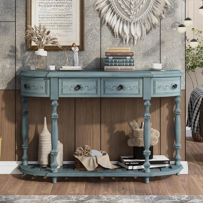 Retro Circular Curved Console Table