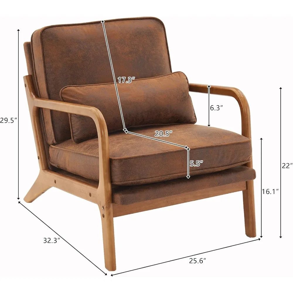 "Pair of Mid-Century Modern Microfiber Chairs