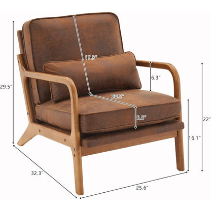 "Pair of Mid-Century Modern Microfiber Chairs