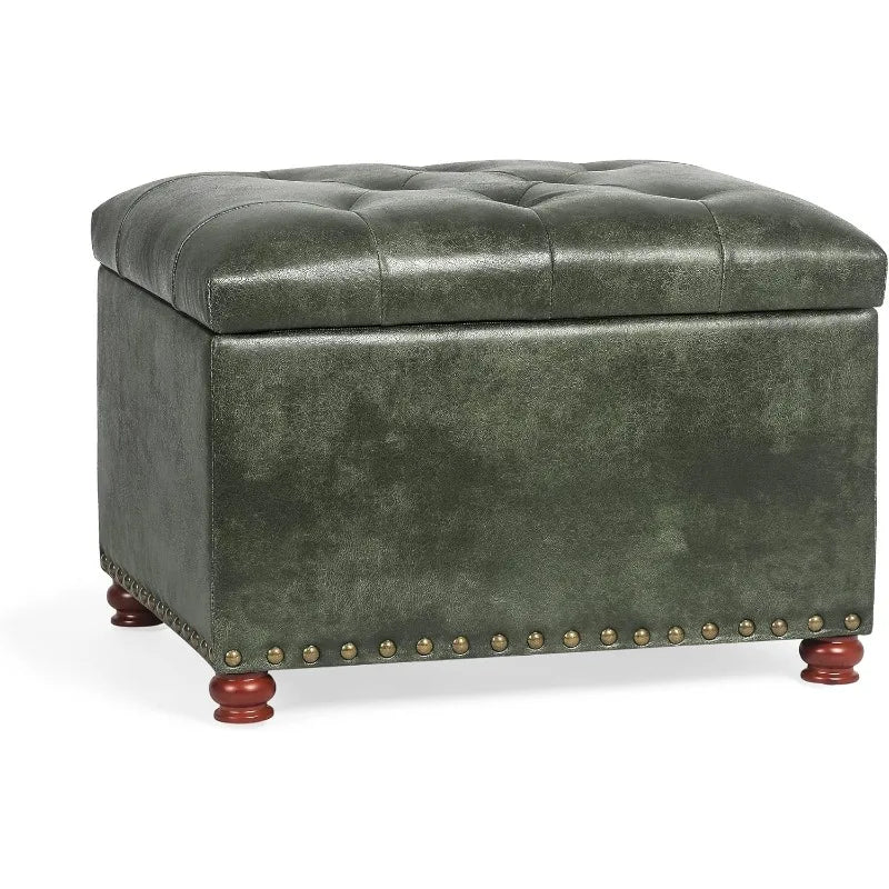 24'' Leather Ottoman with Storage