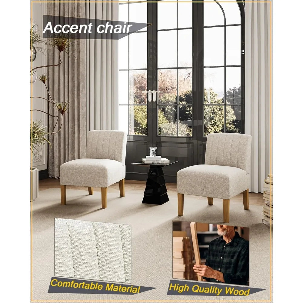 Armless Accent Chairs Set of 2