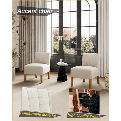 Armless Accent Chairs Set of 2