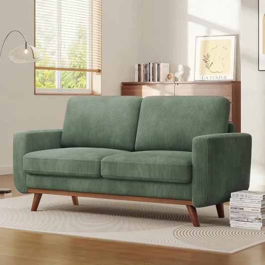 68" Loveseat Sofa - Green, Comfy Corduroy