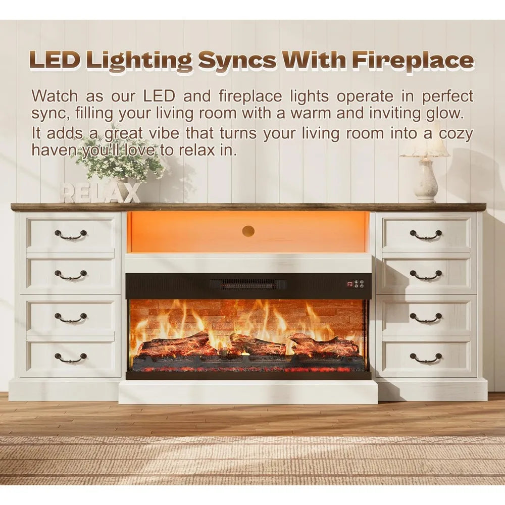 Fireplace TV Stand ,for 75 Inch TV