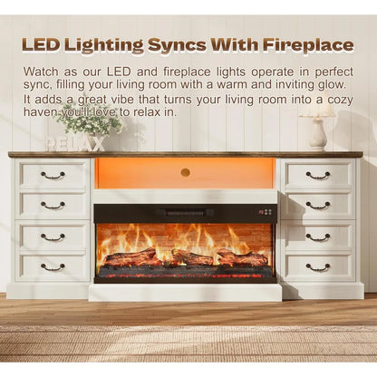 Fireplace TV Stand ,for 75 Inch TV