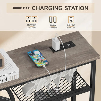 Console Table with Charging Station