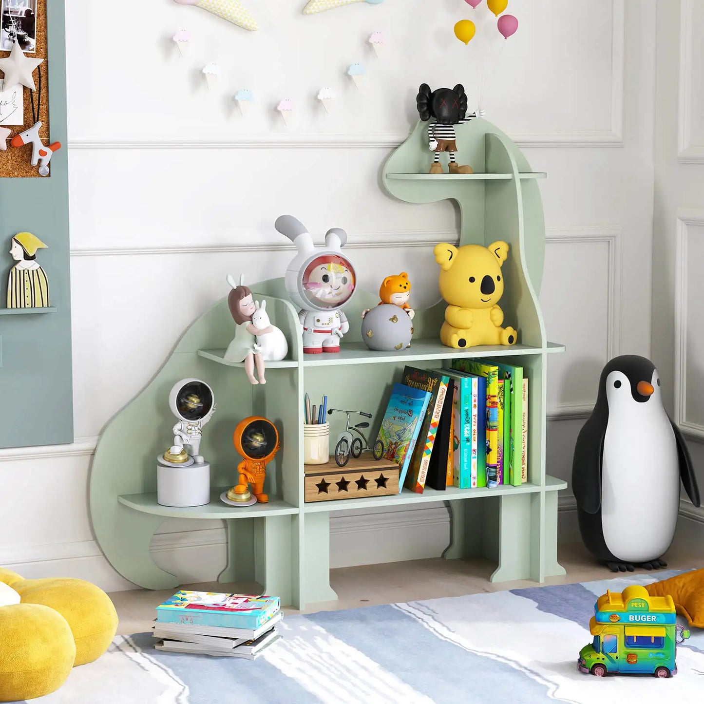 Kids Bookshelf Toy Storage Organizer