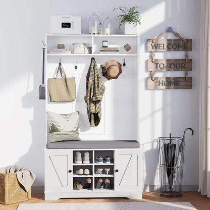 71" Hall Tree With Bench