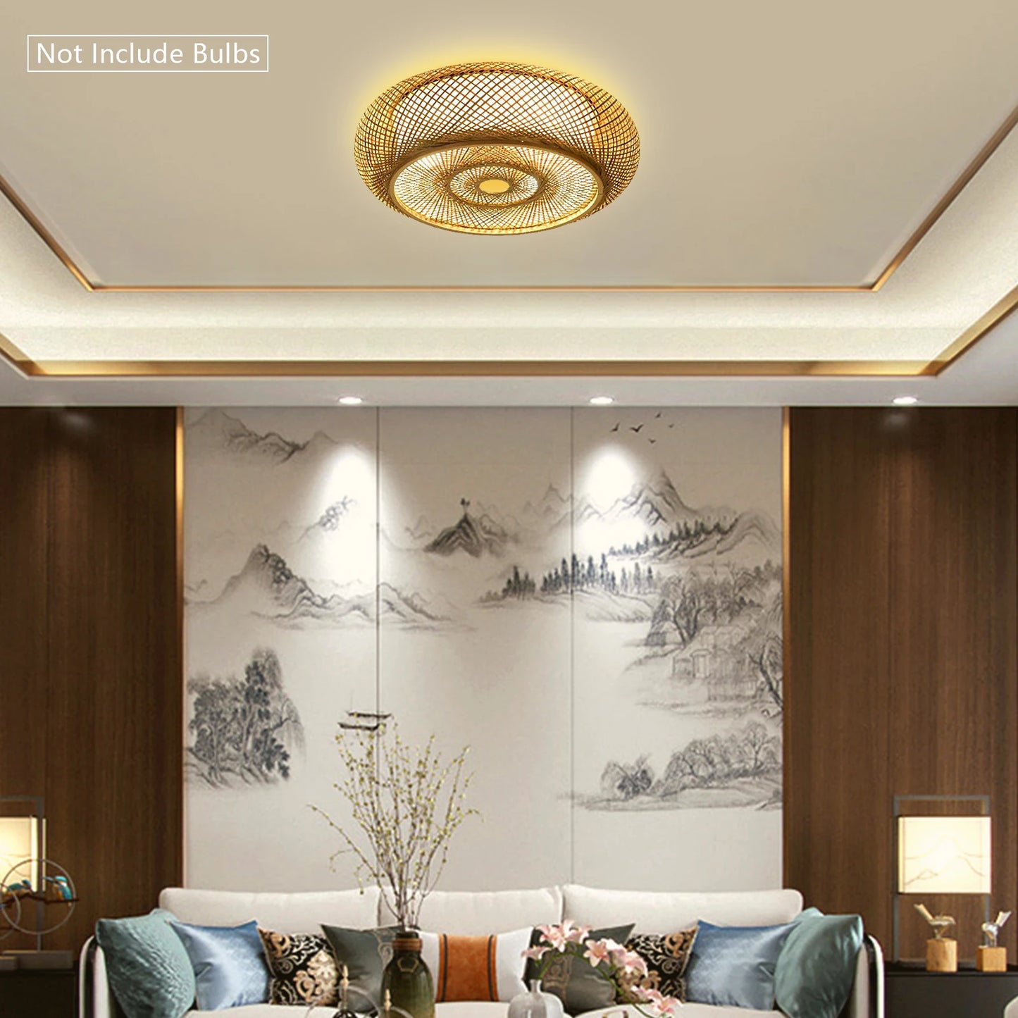 Rattan Ceiling Light Fixture