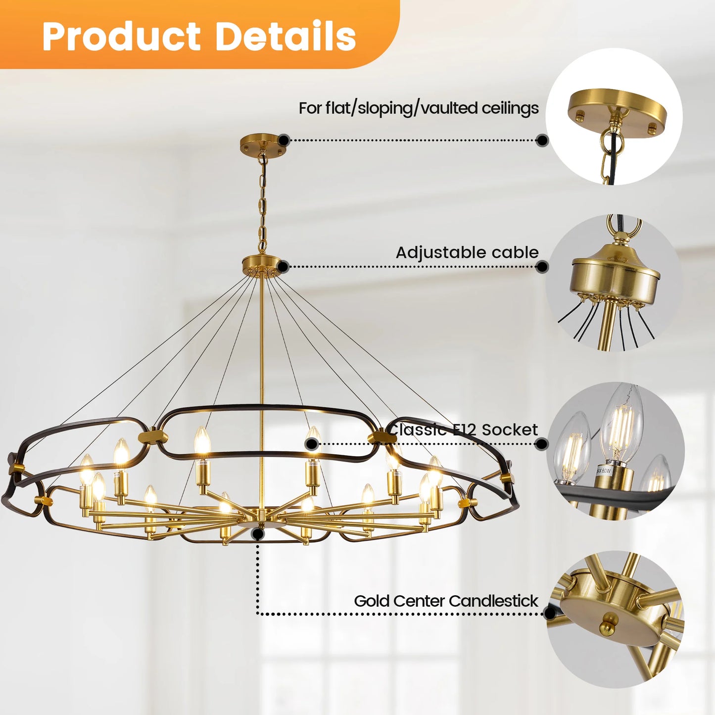 Vintage Black Chandelier