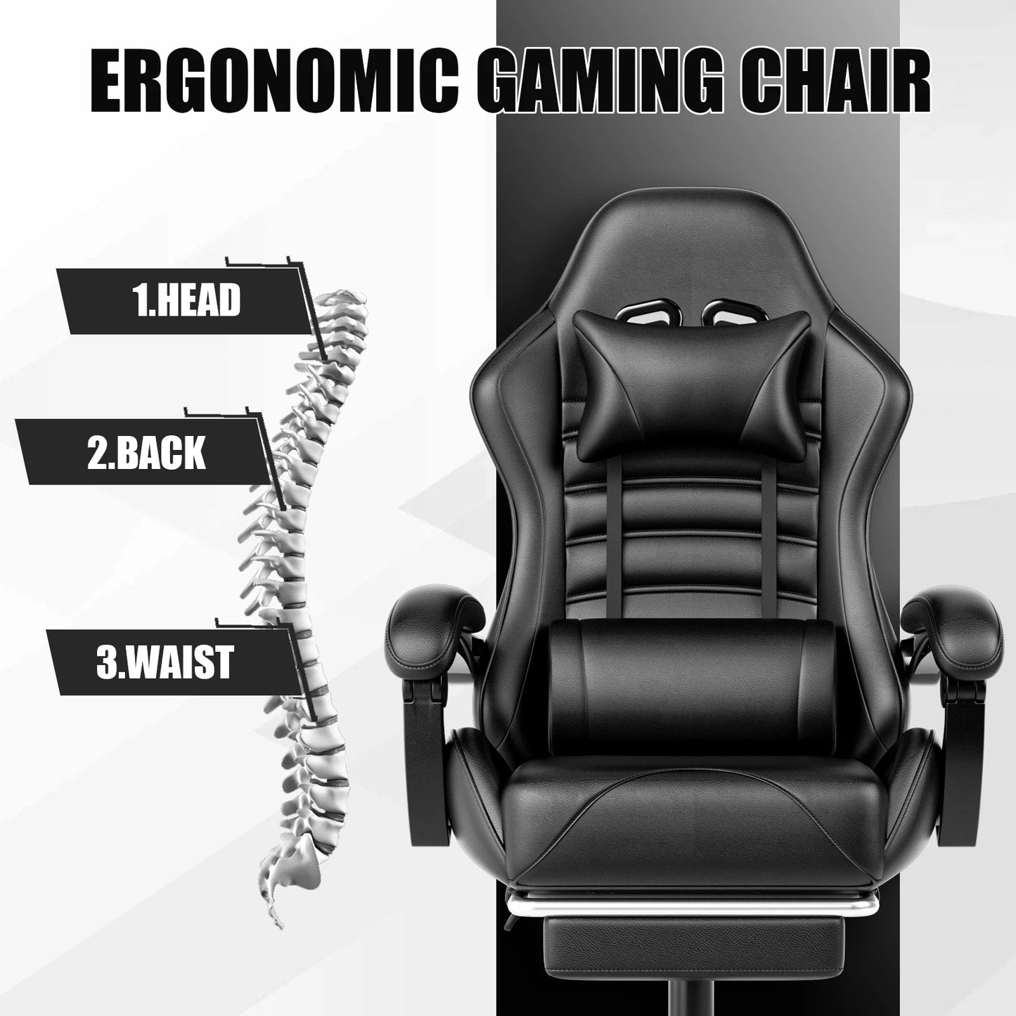 Ergonomic Office Reclining Chair with Footrest