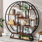 Round Bookshelves with Staggered Shelves