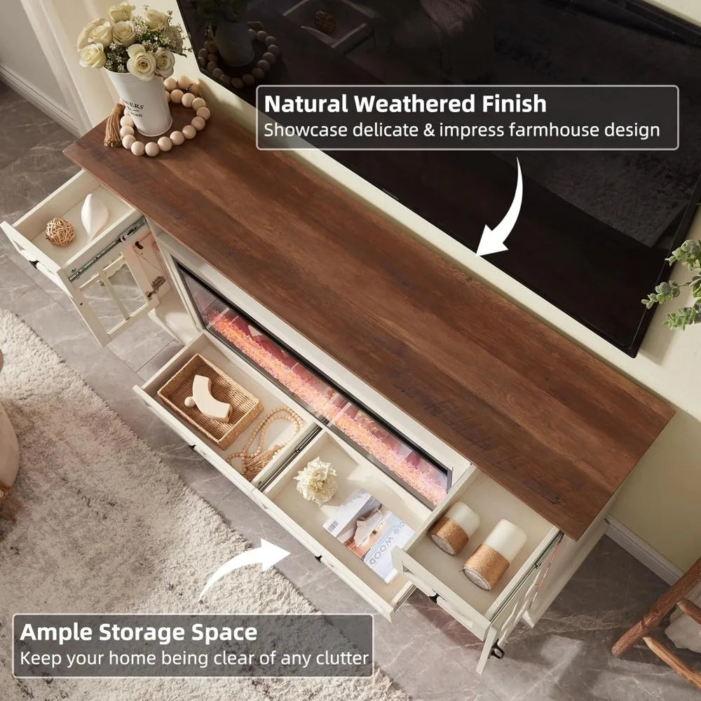 Fireplace TV Stand for 80 Inch TV