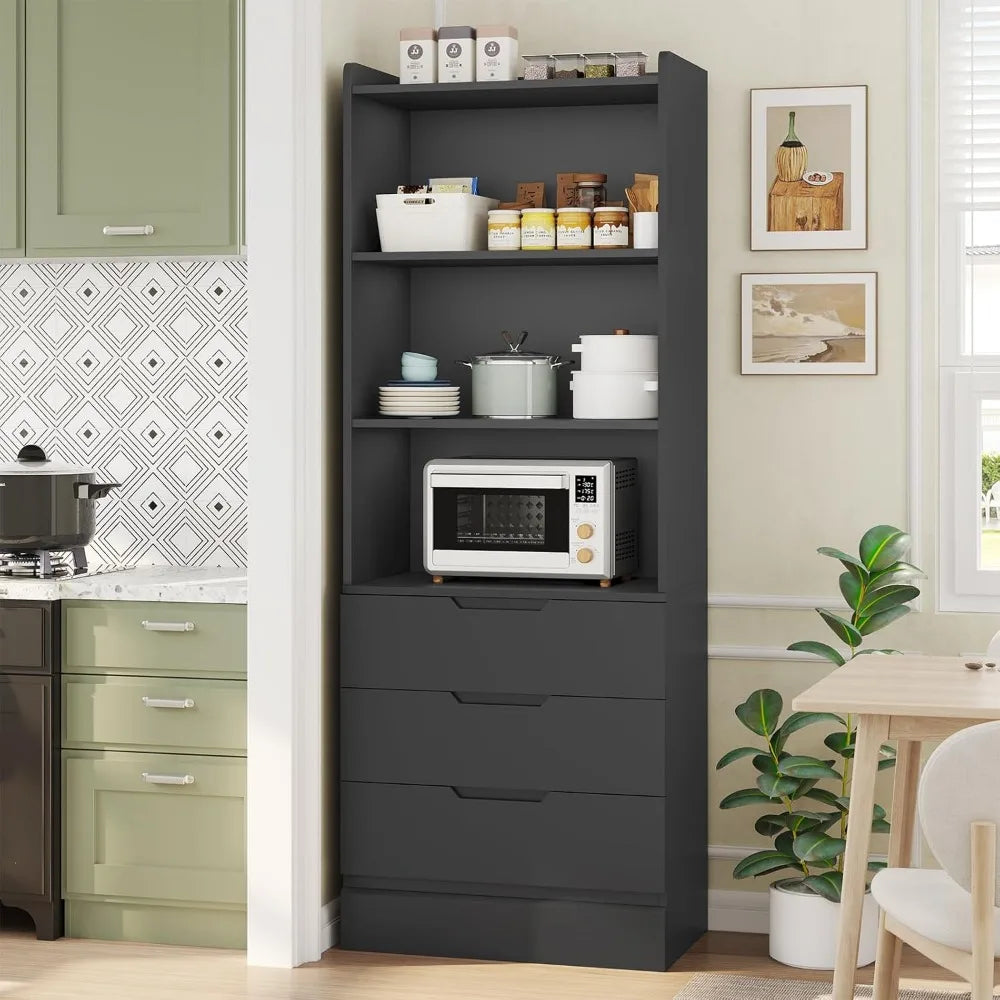 Bookcase with 3 Drawers and Shelves
