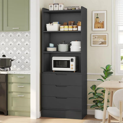 Bookcase with 3 Drawers and Shelves