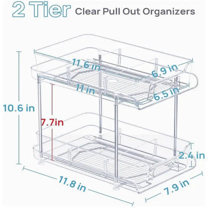 Sliding Cabinet Organizer Pull-out Shelves