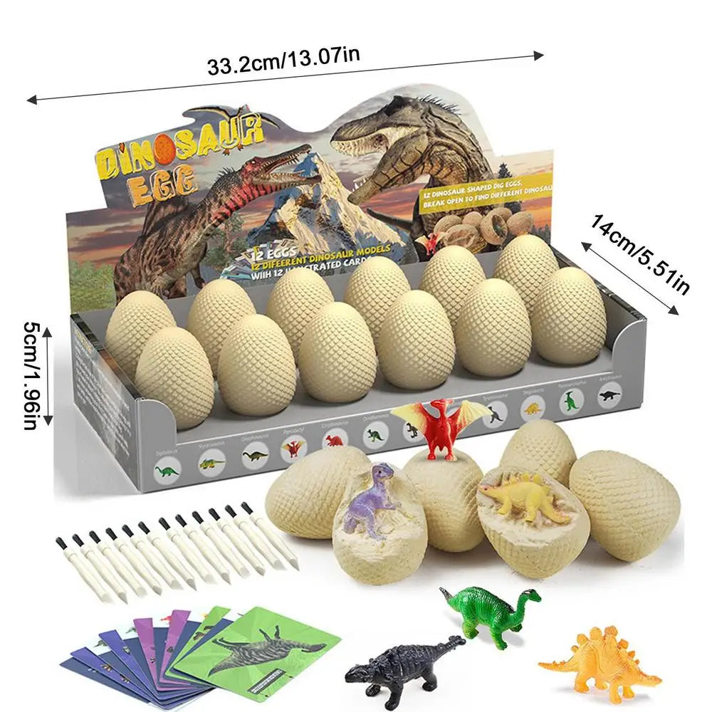12Pcs Archeological Dig Up Dinosaur Egg