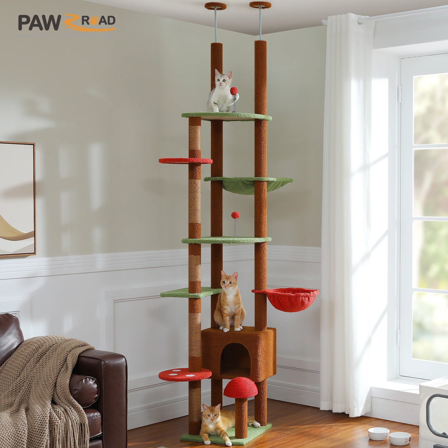 Adjustable 230-252cm Cat Tree