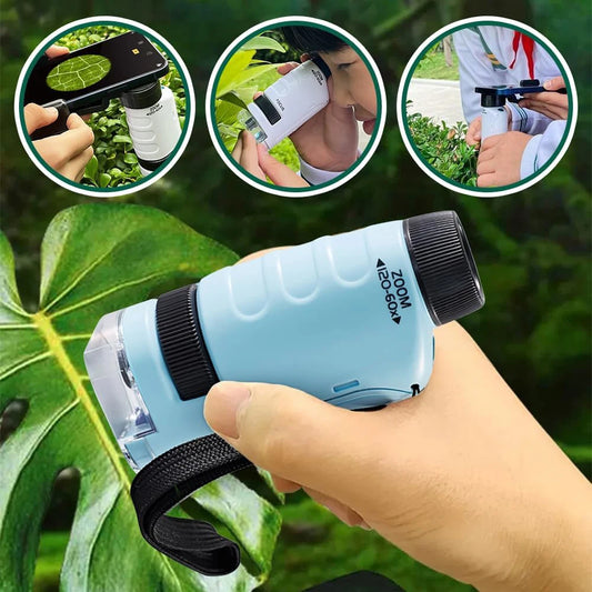 Portable Microscope with LED Light