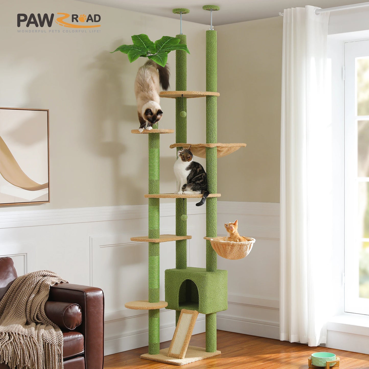 Adjustable 230-252cm Cat Tree