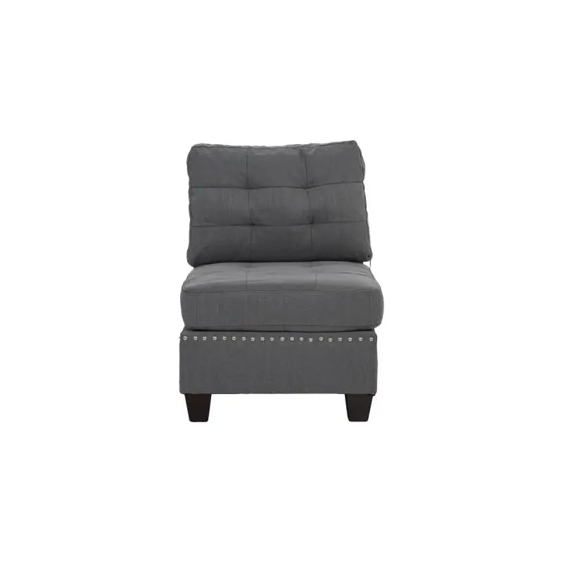 Tufted Armless Chair Grey