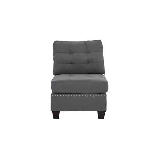 Tufted Armless Chair Grey