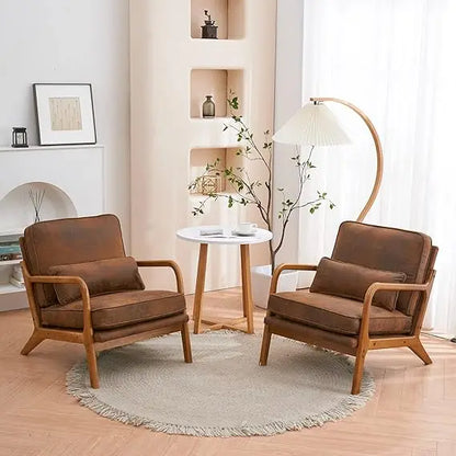 "Pair of Mid-Century Modern Microfiber Chairs